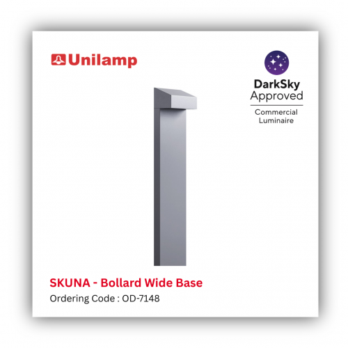 Unilamp SKUNA Bollard Wide Base OD-7148 DarkSky Approved commercial luminaire