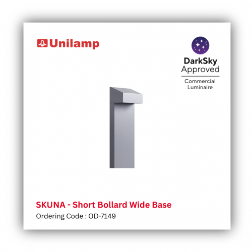 Unilamp SKUNA Short Bollard Wide Base OD-7149 DarkSky Approved commercial luminaire