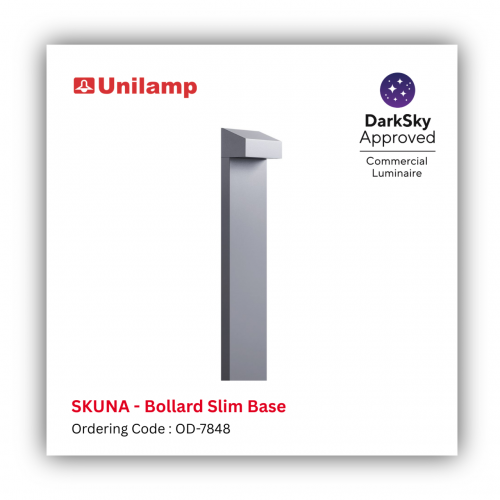 Unilamp SKUNA Bollard Slim Base OD-7848 DarkSky Approved commercial luminaire