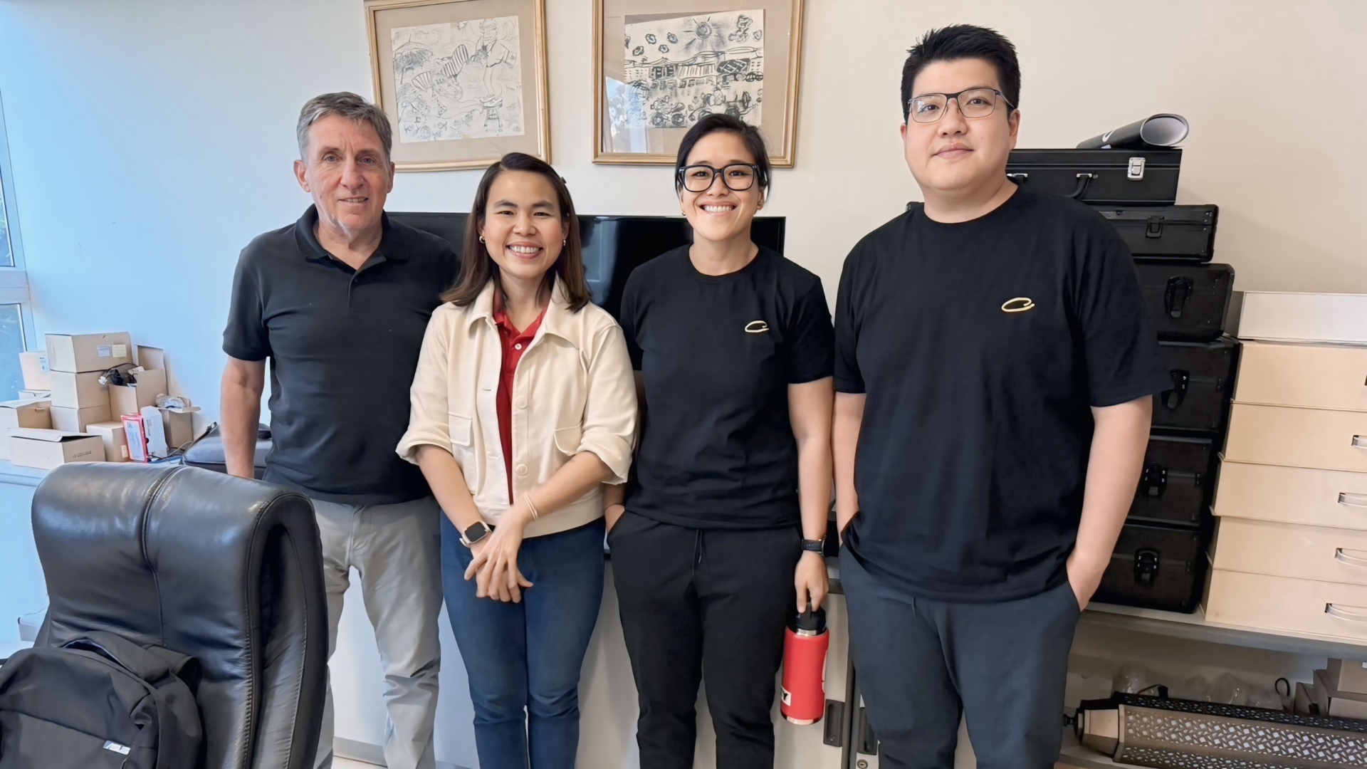 Unilamp team visiting Indonesian lighting partner to discuss ongoing projects and strengthen collaboration.