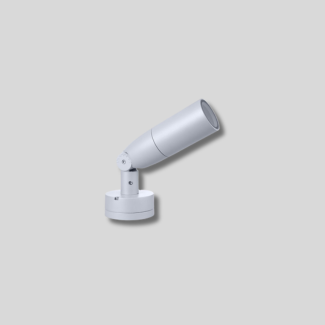 ALPHA Round outdoor spotlight with adjustable head for architectural and landscape lighting.