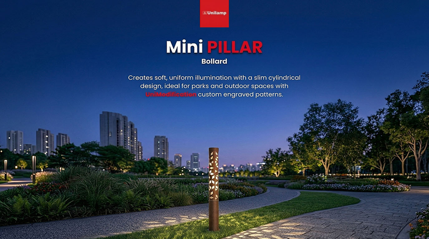 Mini Pillar bollard outdoor lighting with decorative patterns