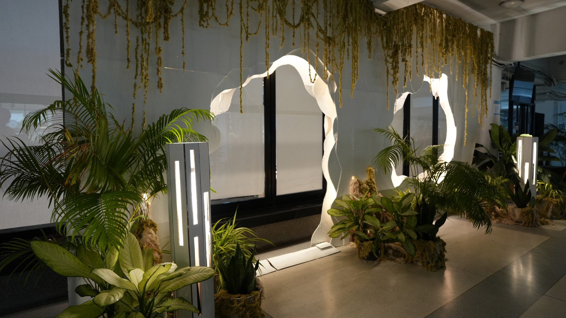 Mini PILLAR outdoor lighting integrated with landscape in Light in the Forest installation