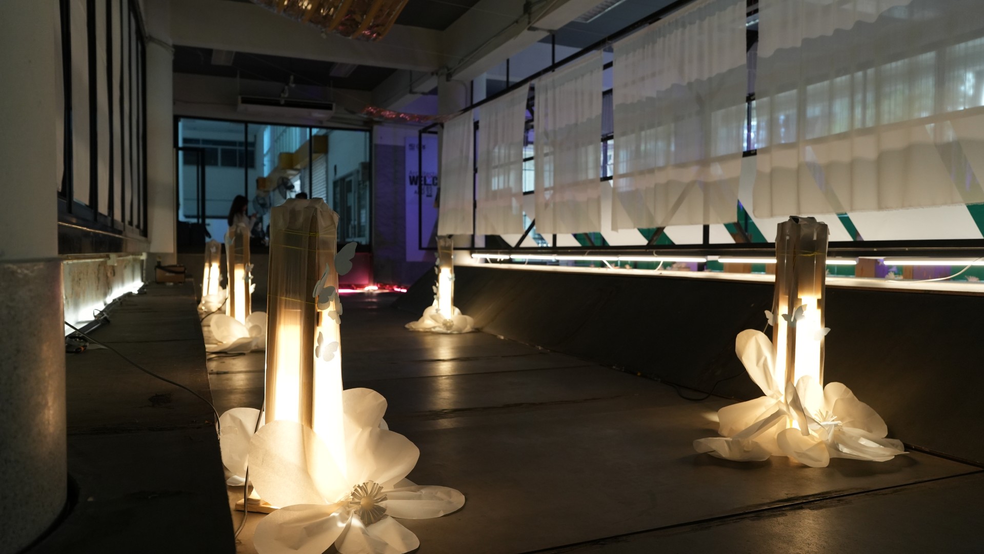 Mini TUBE architectural lighting creating ambient pathway illumination at Arch Feb Fest 2026