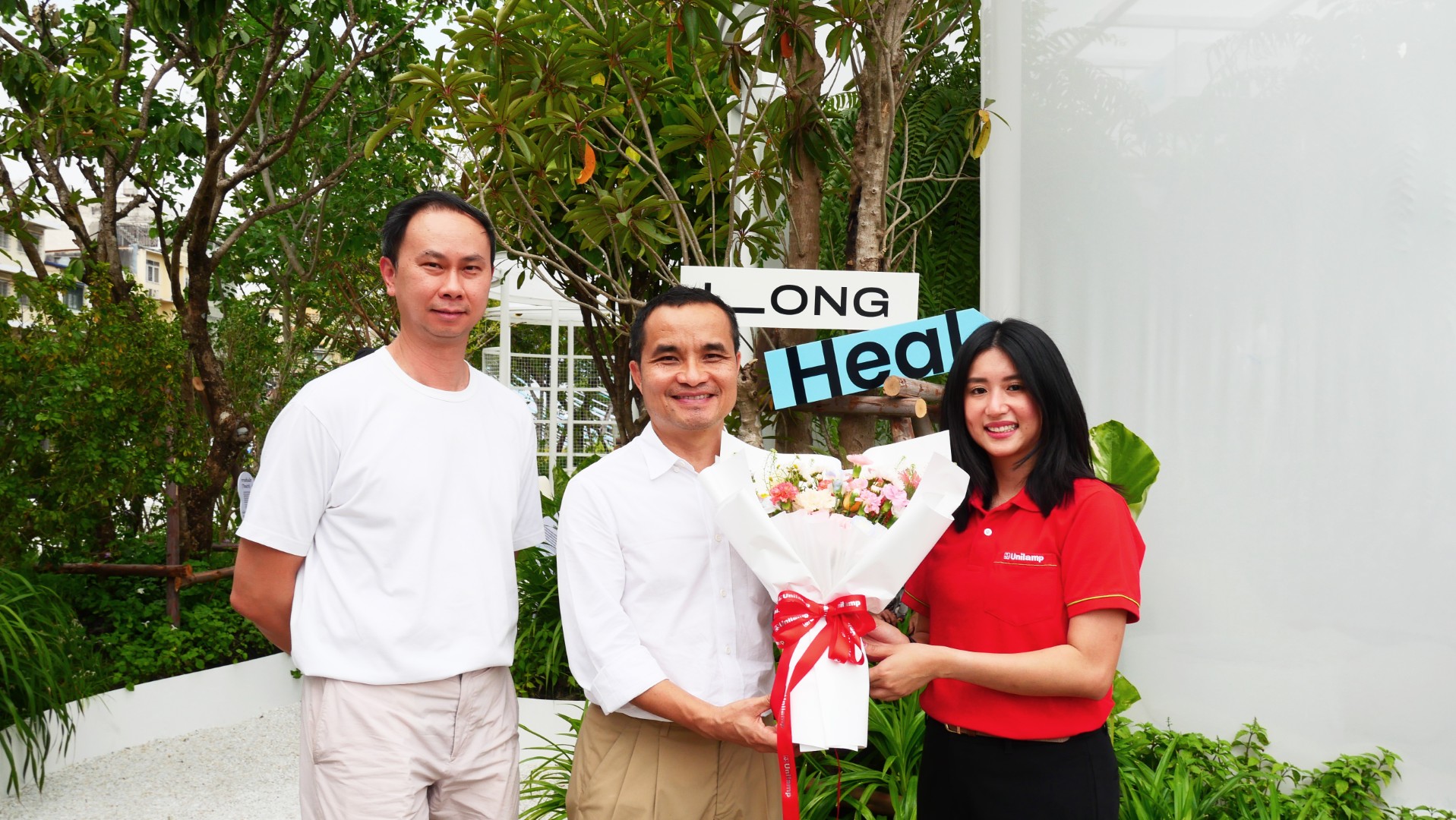 Unilamp team with SHMA at Long Heal exhibition during Bangkok Design Week 2026, Lan Khon Mueang