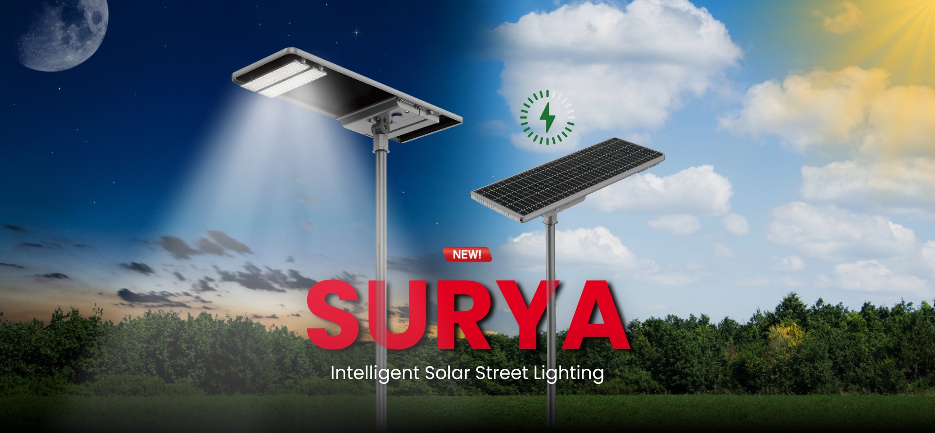 SURYA all-in-one solar street light for day and night outdoor use