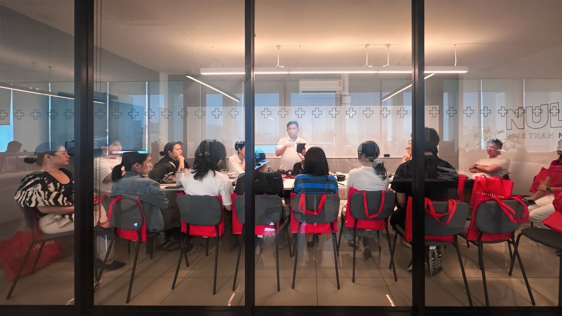 Unilamp lunch and learn session at Nulty Lighting office