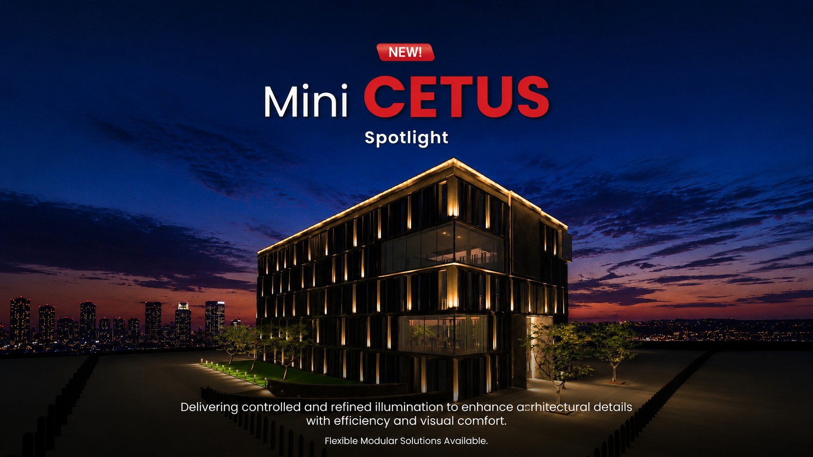 Mini CETUS compact architectural spotlight for façade and landscape lighting