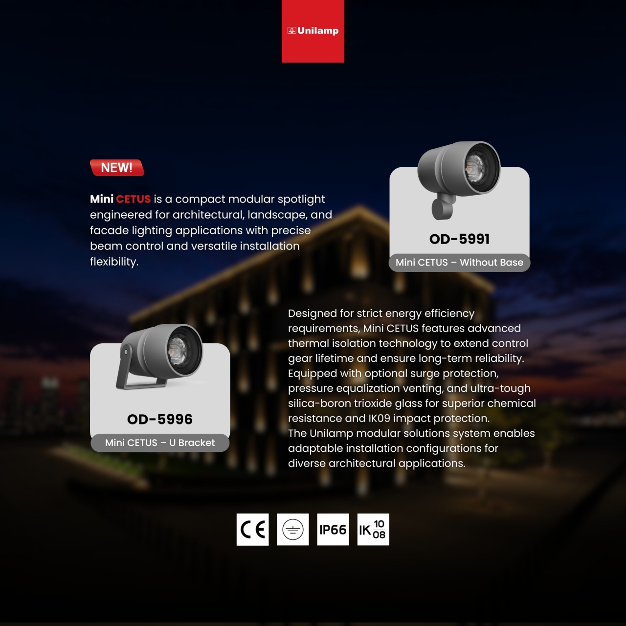 Mini CETUS modular outdoor spotlight with flexible installation options