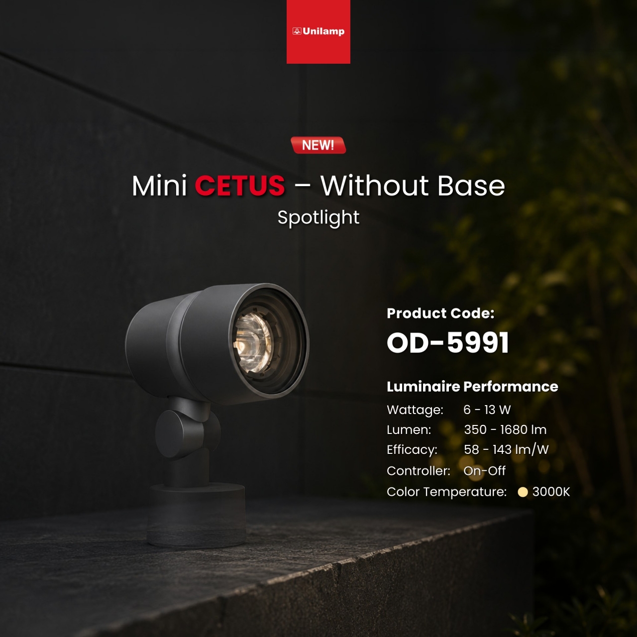 Mini CETUS OD-5991 without base architectural spotlight
