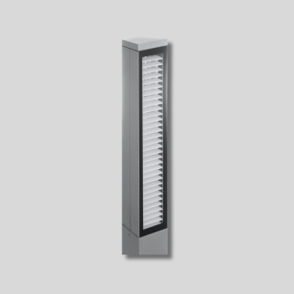 ZOID outdoor bollard light with single-sided louvered design for glare-free pathway illumination.