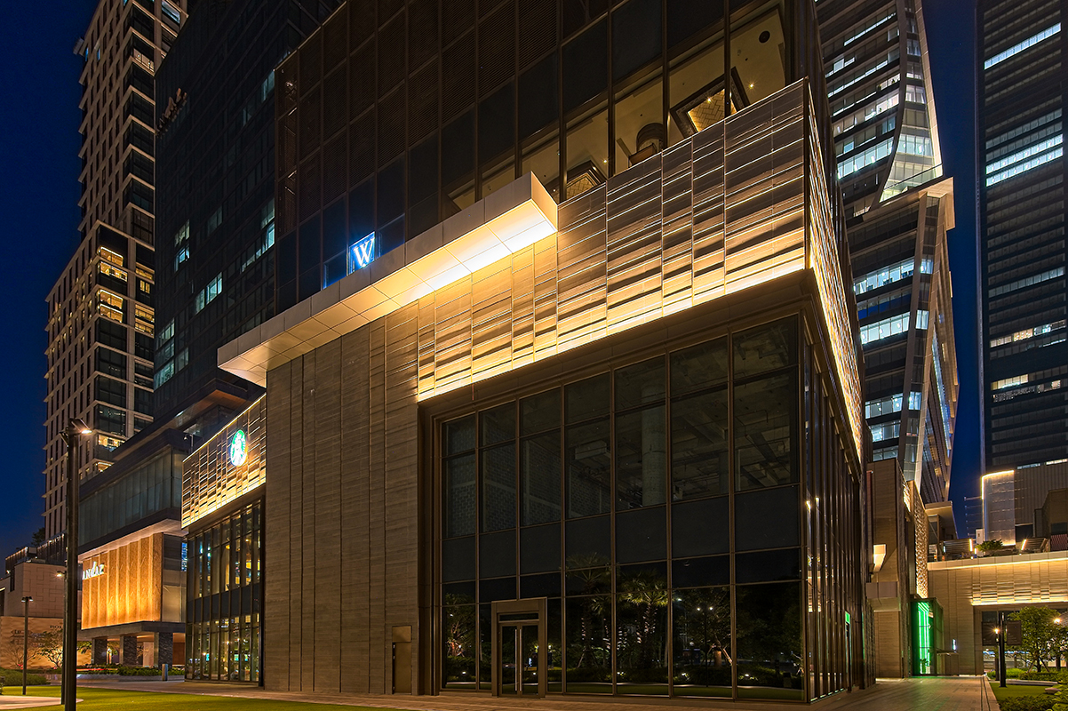 SIRIUS facade lighting at One Bangkok highlighting modern and heritage architecture