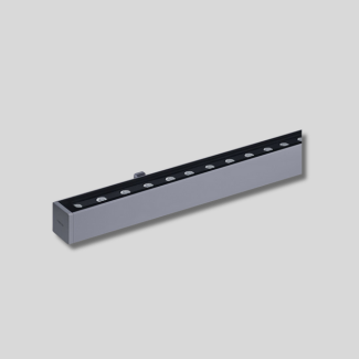 Linear architectural luminaire for wall washing and continuous façade lighting applications.